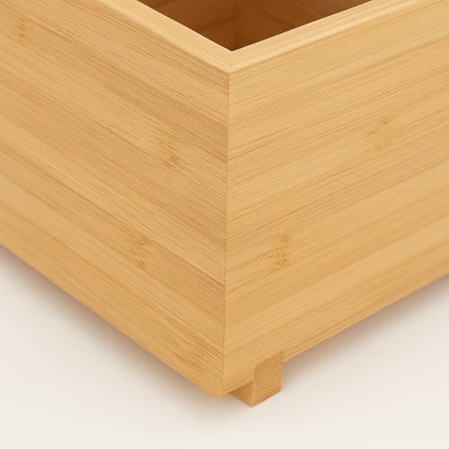 SKYREN Bamboo Desk Organizer – 7" x 3.5" x 4.2" Zen-Style Desktop Organizer for Office, Home & Study – Natural Wood Finish, Eco-Conscious Workspace Storage Solution - Image 5