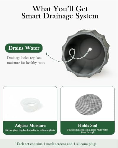 12 Inch Pots for Plants, Large Ceramic Planter with Drainage Hole - Image 5