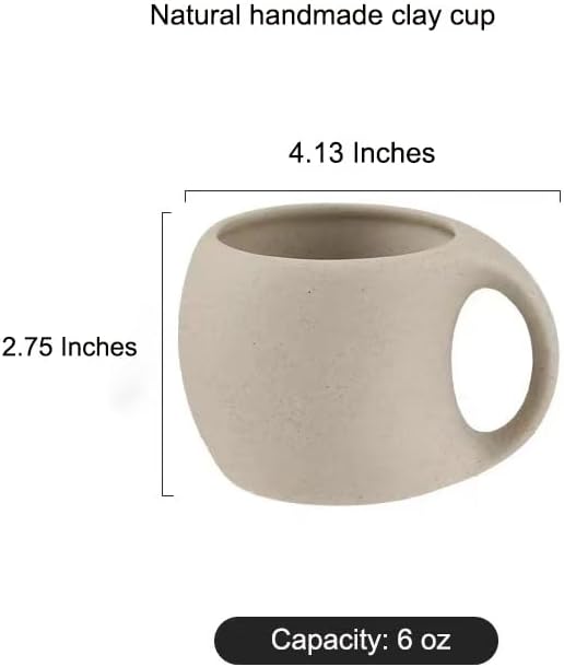 6 oz Clay Cup and Wood Saucer Set of 1, Ceramic Coffee Latte Art Mug With Saucer, Cafe Cups for Cappuccino, Espresso, Coffee, Tea, Porcelain Set for Baristas, Great Gift - Image 2