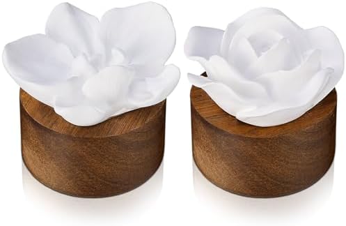 2 Pcs Ceramic Rose Diffuser Flower Passive Essential Oil for Room by Acellegic