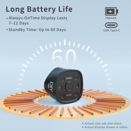 VEWINGL Cube Productivity Timer, 25/5/10/45 Min Presets, Desk Flip Timer for Pomodoro Study Sessions, Vibration & Custom Modes for ADHD, Work, Study & Kitchen (Black) - Image 5