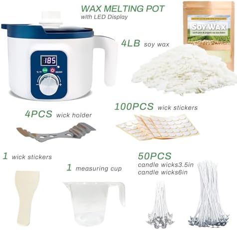 Handnatur 4lb Soy Wax Melt Kit with Digital Wax Melting Pot, - Image 2