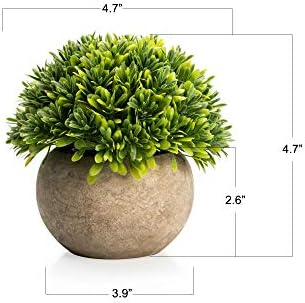 Velener Artificial Boxwood Faux Plant Indoor- Topiary Small Desk Plant Decor for Bedroom Office Cubicle Shelf Decor Window Will Plant Shelf Decoration Dorm Kitchen Counter, Farmhouse Home Decor Accent - Image 2