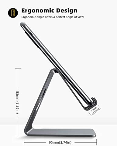 Lamicall Cell Phone Stand, Phone Dock : Cradle, Holder, Stand, Compatible with Phone 12 Mini 11 Pro Xs Xs Max Xr X 8 7 6 6s Plus 5 5s 5c All Android Smartphone Charging, Accessories Desk - Gray - Image 4