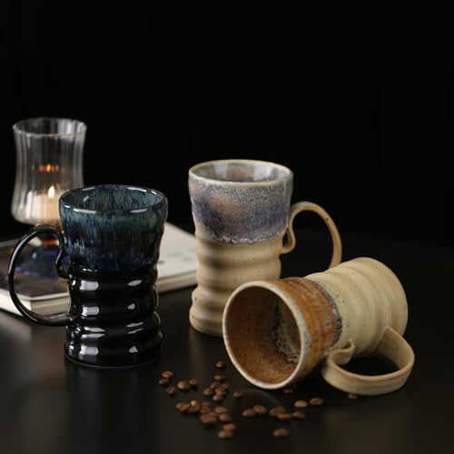 17oz Large Unique Cool Tall Handmade Ceramic Coffee Mug with Comfortable Big handle, Big Pottery Tea Mug, Artisanal Stoneware Coffee cup, Rustic Lead-free Tea Cups, Microwave safe Coffee Cup - Image 6