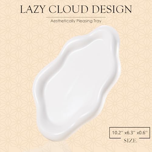 CCINPPY Ceramic Cloud Jewelry Tray Trinket Dish Key Bowl Nightstand Decor - Image 2