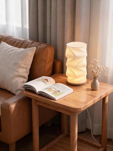 Spiral Wavy Table Lamp, 3000K Warm White Small Night Light, Modern Decorative Desk Lamp for Bedroom Nightstand, Aesthetic Room Decor Accent, White - Image 5