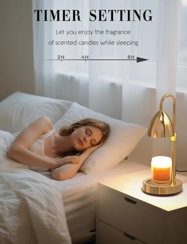 Candle Warmer Lamp with Timer Dimmable, Lamp Candle Warmer Birthday Gifts for Women, Black Adjustable Wax Melter Warmer for Jar Candles, House Warming Gift Home Decor - Image 5