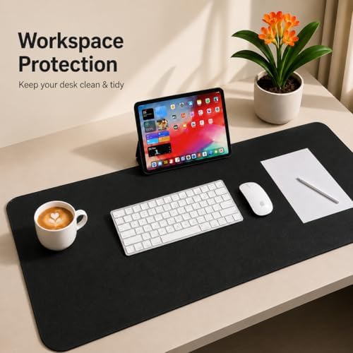 AFIING Cork Desk Mat, Black,23.6" x 13.7", Desk Pad Protector - Image 5
