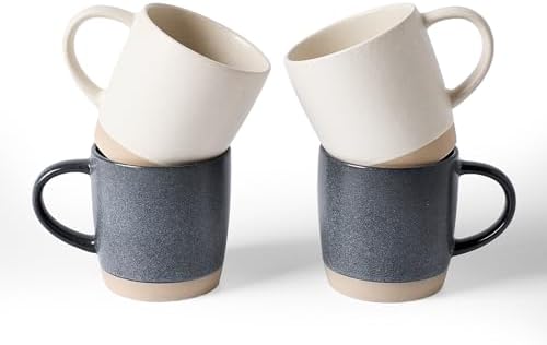 famiware Coffee Mugs Set of 4, Milkyway 13 oz Ceramic Cup Set with Handle by Famiware