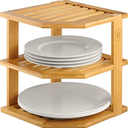 Bambüsi 3-Tier Corner Shelf, Kitchen Cabinet Organizer, Bamboo Storage Rack by Bamb%C3%BCsi