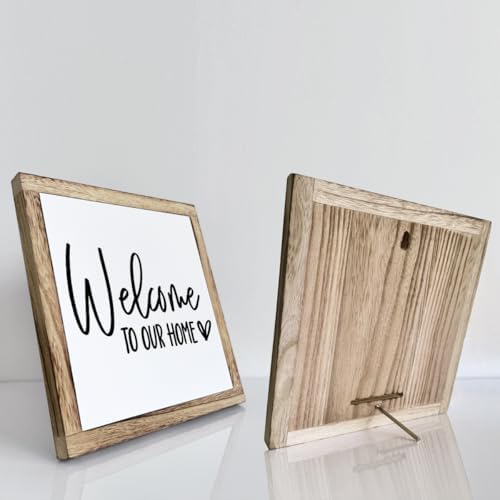 Welcome Sign, Wooden Box Signs for Home Decor, Freestanding Welcome Sign, Farmhouse Entryway, Front Door, Porch, Housewarming Tabletop, Welcome To Our Home (A1) - Image 3