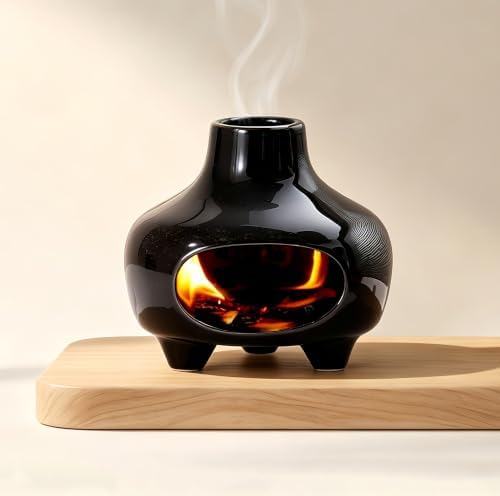 Black Ceramic Palo Santo Burner Cone Incense Holder for Wood Sticks by Unknown