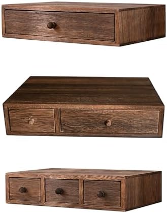 Sturdy Wood Multiple Compartment Storage Tray for Tidying Workspaces Wood Desktop Planner - Image 6