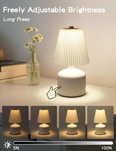 Small Table Lamp, Rechargeable Lamp with 3 Color Stepless Dimming - Image 5