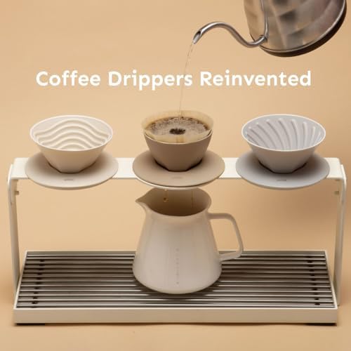 palatti Universal Pour Over Coffee Drippers (Set of 3), Porcelain Ceramic Pour Over Coffee Maker Set, Adapt to All Paper Filters, Interchangeable Design Brings 11 Brewing Profiles, 1-4 cups - Image 2