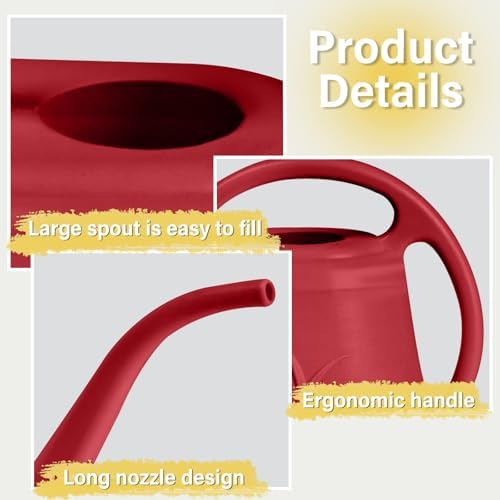 Hand Watering Can - for Home Plant Garden - 1/2 Gallon - Wine Red - Image 3