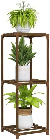 Bamworld Single Plant Stand Indoor 3 Tier Plant Shelf Outdoor by Bamworld
