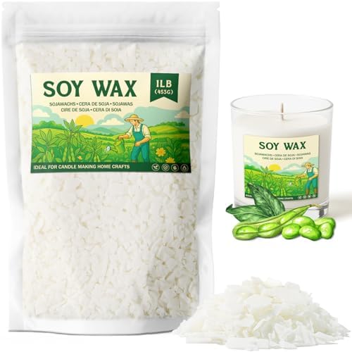NORVENCE Soy Wax for Candle Making, Natural Soy Wax Flakes 1lb, Premium Candle Wax for DIY Candle Crafting by NORVENCE