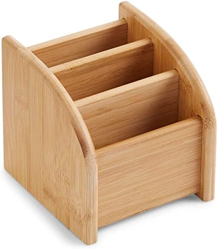 Bamboo Mini Desk Organizer, 3-Tier Office & Vanity Storage for Supplies, Cosmetics, Crafts, Toiletries, Eco-Friendly Bamboo - Image 3