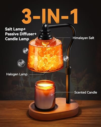 3-in-1 Candle Warmer Lamp with Himalayan Salt & Diffuser - Image 2