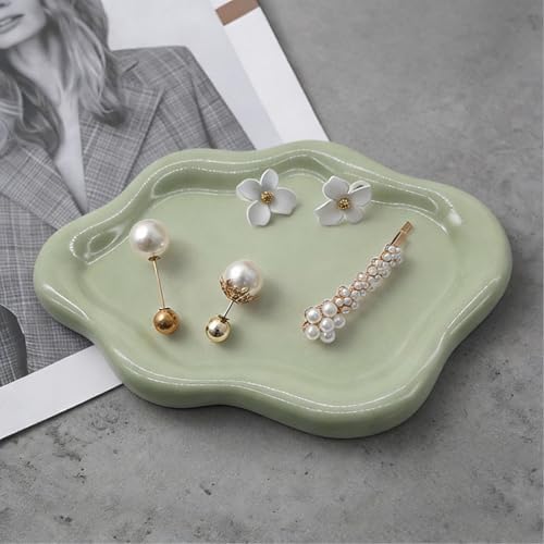 Small Trinket Dish Jewelry Tray for Women, Cute Ceramic Cloud Tray, Jewelry Ring Holder Dish for Keys, Candles, Perfume, Vanity Nightstand Decor Jewelry Plate Bowl, Friendship Birthday Gifts for Mom - Image 5