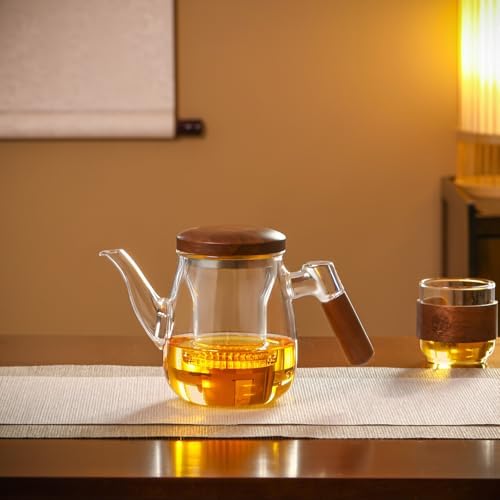 Glass Teapot, 600ml Borosilicate with Infuser, Stovetop & Microwave Safe, Non-Drip Spout, Ergonomic Handle - Image 7