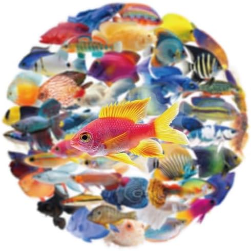 50 Pcs Clear PET Fish Aesthetic Stickers for Scrapbooking Journaling Junk Journal Scrapbook Supplies - Waterproof Transparent Fishing Decals for Resin Crafts Decorative Art Crafts (Fish) by Unknown