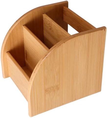 SEWACC Wooden Desk Organizer Pen Holder for Desk, Brown Minimalist by SEWACC