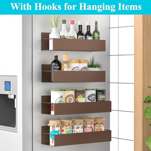 HuggieGems Metal Magnetic Spice Rack for Refrigerator Bronze, 4 Pack - Image 2