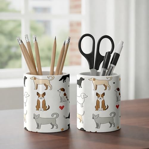 Ceramic Pen Holder Desk Accessories Brush Holder Pencil Holder Organizer - Image 5