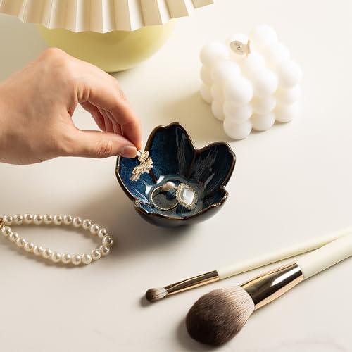 Flower Ring Holder Dish, Ceramic Jewelry Tray, Small Trinket Dish - Image 2