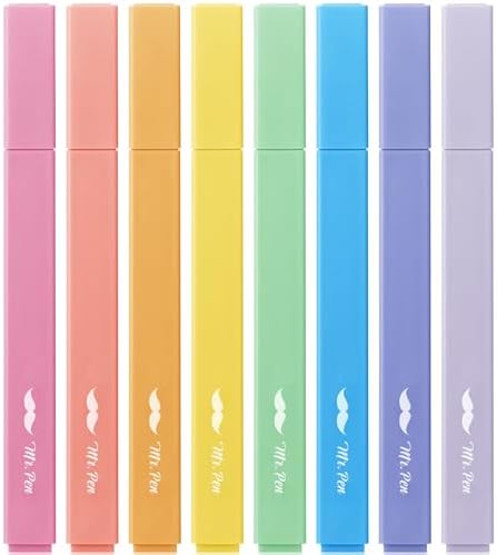 Mr. Pen- Aesthetic Highlighters No Bleed, 8 Pack, Assorted Colors | Chisel Tip, Cute Highlighters Assorted Colors for Journaling, Highlighting, Underlining, Fast Dry, Back to School Supplies by MrPen