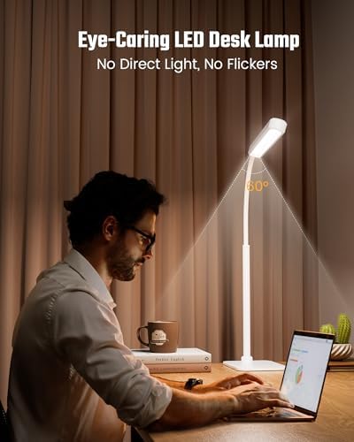 SUPERDANNY Eye-Caring LED Desk Lamp Work Lamp Office Lamp with Base - Image 2