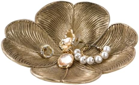 NIKKY HOME Small Jewelry Tray, Vintage Gold Jewelry Dish Tray for Dresser by NIKKYHOME