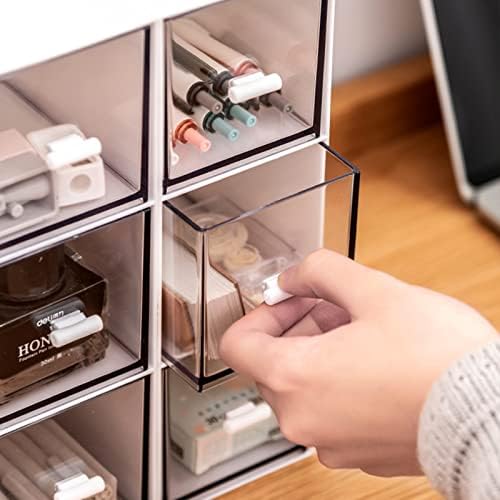 Desk Drawer Organizer, Stackable Storage Drawers, Plastic Compact Desk Storage Box Great for Office School Home Small Space - Large 3 Drawers (White) - Image 6