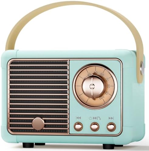 Retro Bluetooth Speaker Portable Mini Wireless Speaker Vintage Decor Blue by Caulikine