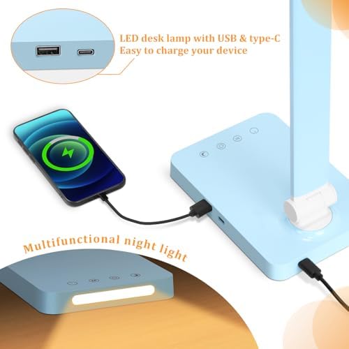 LED Desk Lamp with USB Ports,Touch Desk Lamps for Home Office with 5 Modes - Image 4
