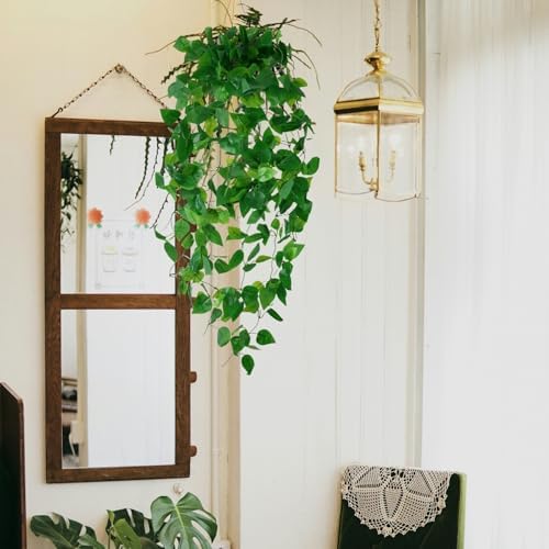 Fake Hanging Plants Vines(3pcs)for Room Decor, Artificial Ivy Greenery Garlands for Home Bedroom Living Aesthetic Kitchen Office Wall Patio Bookshelf,Indoor,Outdoor Farmhouse Decorations(No Basket) - Image 5