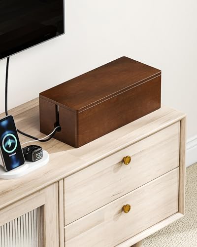 YECAYE Solid Wood Cable Management Box, Walnut Color, 14.2 x 6.1 x 4.1 - Image 7