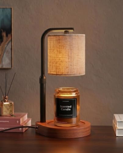 Candle Warmer Lamp with Timer & Dimmer for Yankee Candles, Adjustable Height Candle Warmer for Jar Candles, Wax Melt Lamp for Cozy Home Decor & Gifts,Linen, 2 Bulbs by Unknown