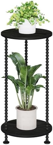YINMIT Plant Stand Indoor, 2 Tier Small Plant Stand with Metal Spindle Leg by YINMIT