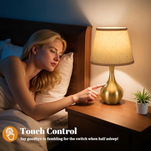 16.1" Touch Table Lamp for Nightstand, 3 Way Dimmable Small Bedroom Lamp - Image 3