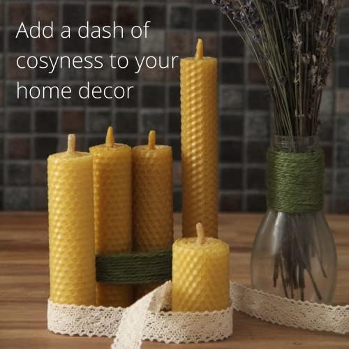 CraftersAvenue Beeswax Candle Making Kit - 16 Beeswax Sheets for Candle Making - Size 5 x 8 in - Make Your Own Rolled Candle - Candle Making Supplies - Yellow - Image 6