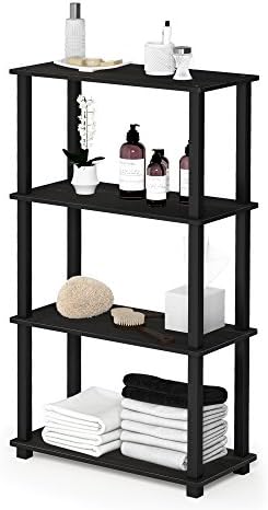 Furinno Turn-S-Tube Toolless 4-Tier Storage Shelves, Black Espresso - Image 3