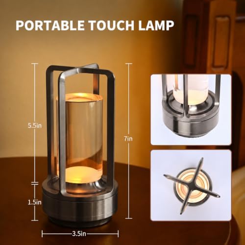 2 Pack Cordless Table Lamps, Rechargeable LED Decorative Lamp - Image 4