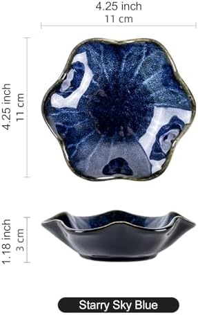 Lotus Leaf Ceramic Jewelry Ring Dish for Women (Starry Sky Blue) - Image 2