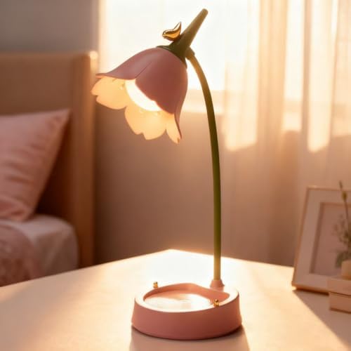 magical JD LED Desk Lamp Cordless Table Light Adjustable Gooseneck Dimmable Touch Rechargeable Battery Eye-Caring Night Light for Kids,Mini Cute Lamp for College Dorm Bedroom Reading - Image 6