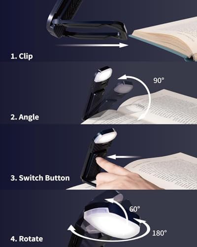 HEMONNKAM Book Light, Rechargeable Clip-On Reading Light for Bed at Night - Image 5