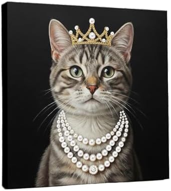 LQCrafK DIY Pearl Art Painting Handcraft Kit for Adults Beginners with Tools and Framed Painting, Creative Design,Self-Adhesive, Healing Stress-Relieving Home Wall Decoration-Royal Cat by LQCrafK
